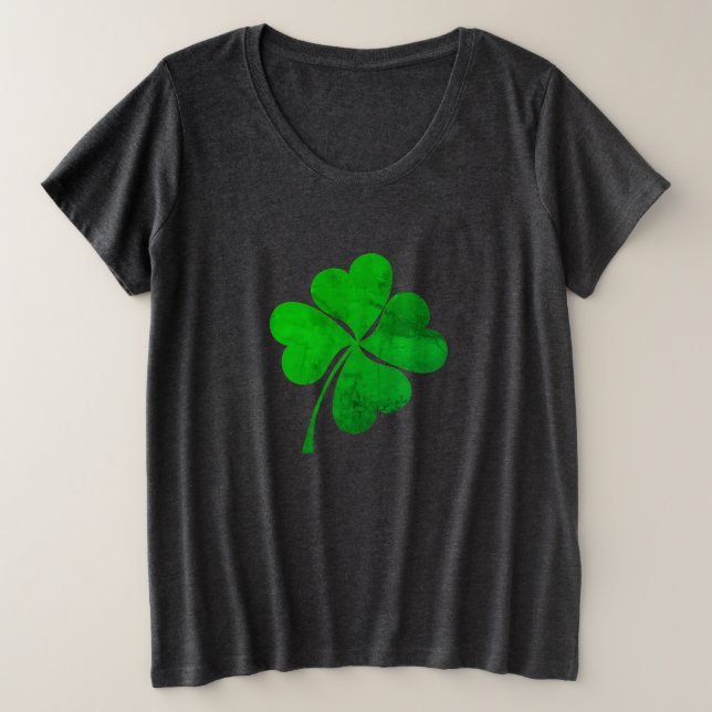 Cute Green Lucky 4 deja Clover St. Patrick's Day (Anverso del diseño)