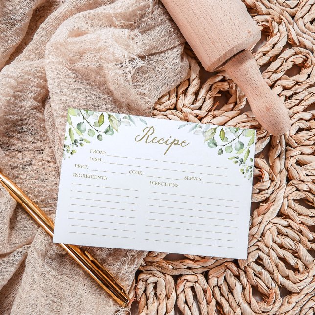 Cute Greeneration Bridal Shower Recipe Tarjetas (Subido por el creador)