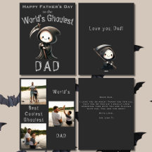 Cute Grim Reaper 3 tarjeta de día del padre Collag
