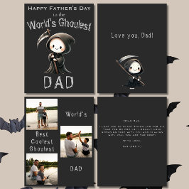 Cute Grim Reaper 3 tarjeta de día del padre Collag