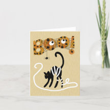 Cute Halloween Black Cat BLANK Tarjeta de felicita