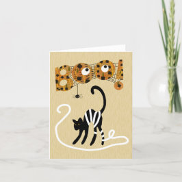 Cute Halloween Black Cat BLANK Tarjeta de felicita