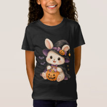 Cute Halloween Bunny Witch con camiseta para niños