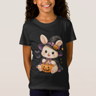 Cute Halloween Bunny Witch con camiseta para niños