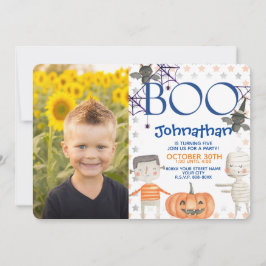 Cute Halloween con invitación de cumpleaños de Pho