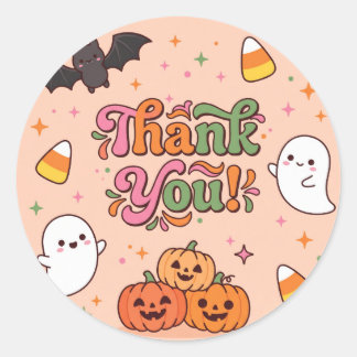 Cute Halloween Gracias Pegatina Redonda