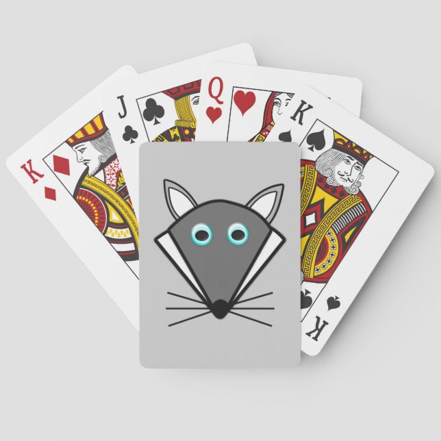 Cute Halloween Lobo Jugando a las cartas (Reverso)
