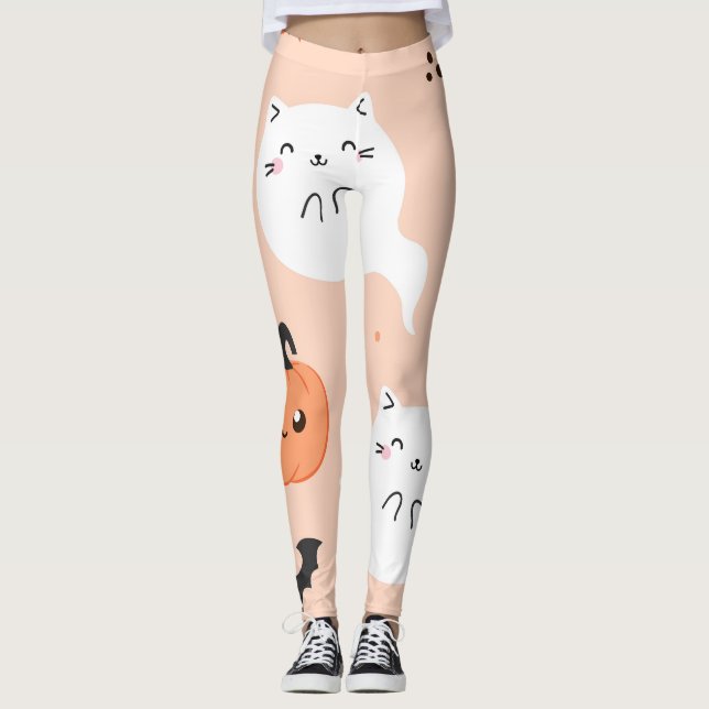 Cute Halloween Monster Leggings (Anverso)