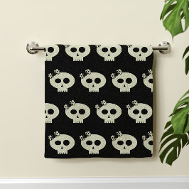 Cute Halloween Skull Pattern Black Hand Toalla