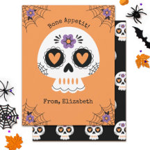 Cute Halloween Sugar Skull Card
