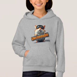 Cute Hamster Hoodie – “Unstoppable” Motivational 
