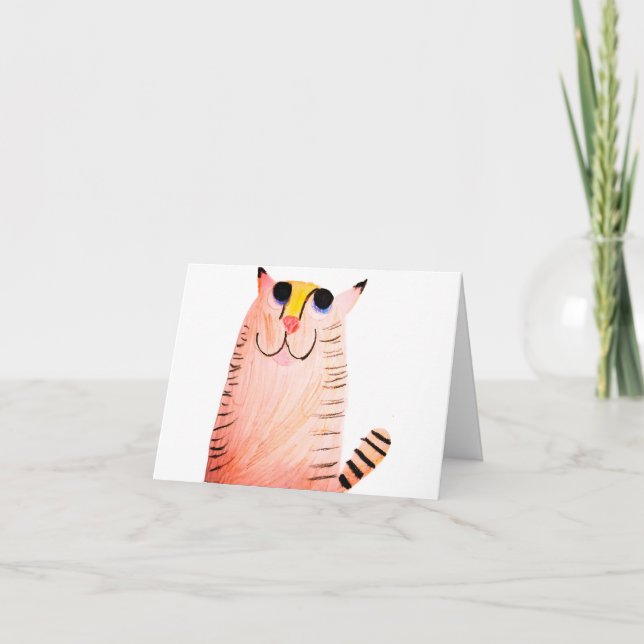 ​Cute Hand-Drawn Orange Tabby Cat Thank You Note (Anverso)