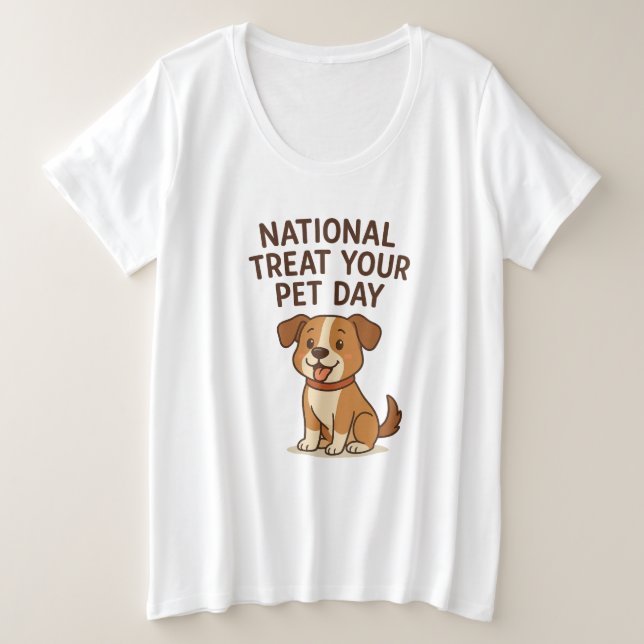 Cute Happy Dog Tee | National Treat Your Pet Day  (Anverso del diseño)