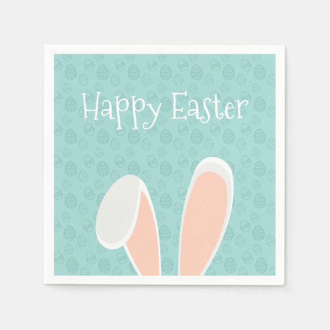 Cute Happy Easter Bunny Ears | Servilleta de papel (Anverso)