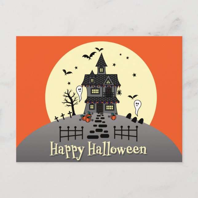 Cute Happy Halloween - Halloween Haunty - Postales (Anverso)