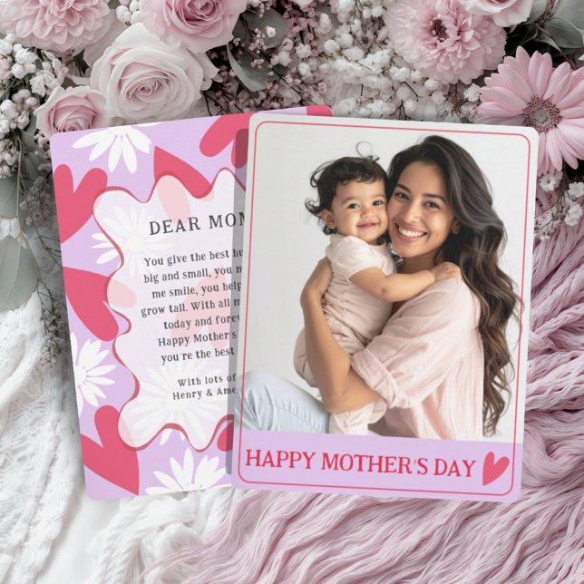 Cute Happy Mother’s Day Purple & Red Photo   (Subido por el creador)