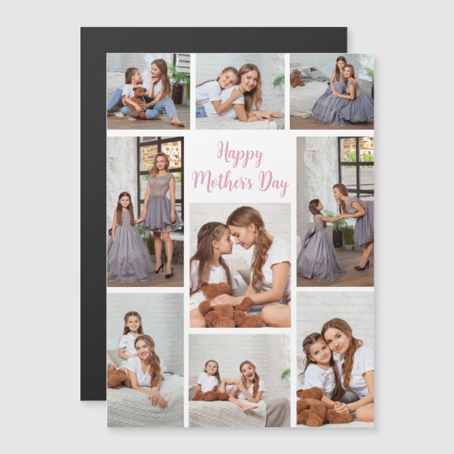Cute Happy Mother's Day Magnet Card (Anverso/Reverso)