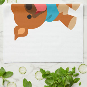 Cute Happy Personalizado Staffie Kitchen Toalla