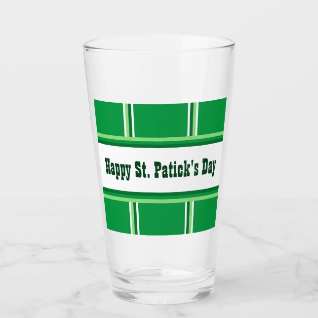 Cute Happy St. Patrick's Day Striped Green (Anverso)