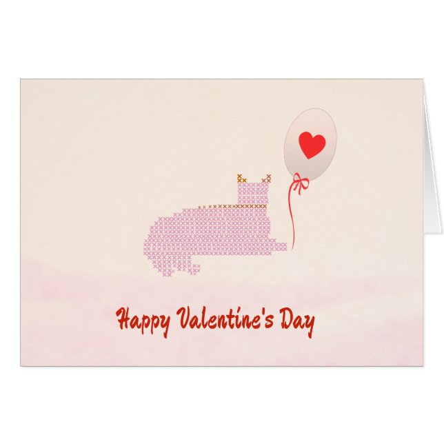 Cute Happy Valentine Day Card (Anverso (Horizontal))