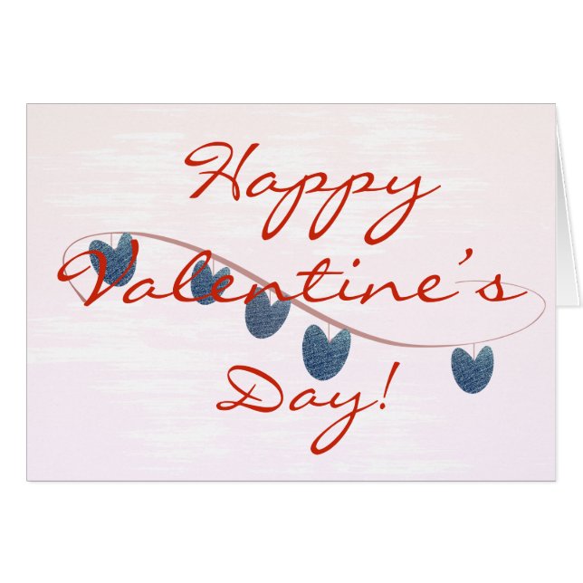 Cute Happy Valentine Day Card (Anverso (Horizontal))