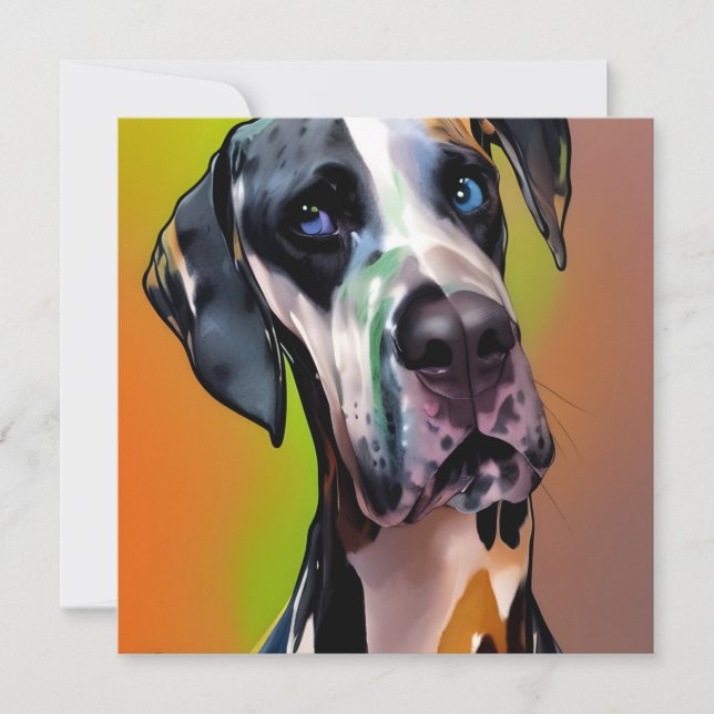 Cute Harlequin Great Dane (Anverso)