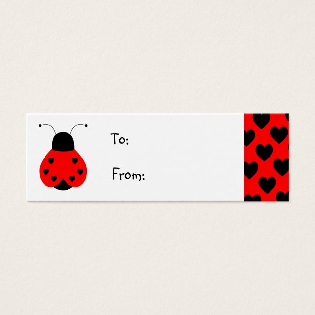 Cute Heart Ladybug Gift Etiqueta (Frente)