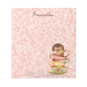Cute Hedgehog Coloridas Tazas Bloc de Notas