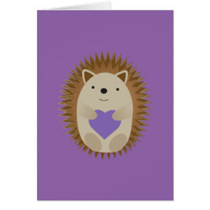 Cute Hedgehog con un corazón morado
