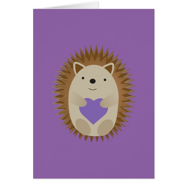 Cute Hedgehog con un corazón morado (Frente)