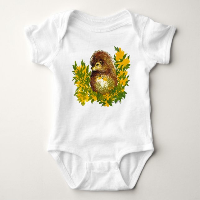 Cute Hedgehog Diseñado Baby Jersey Bodysuit (Anverso)