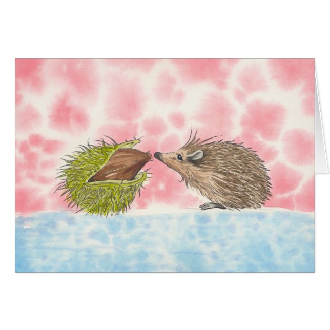 Cute Hedgehog Lovers Card! (Anverso (Horizontal))