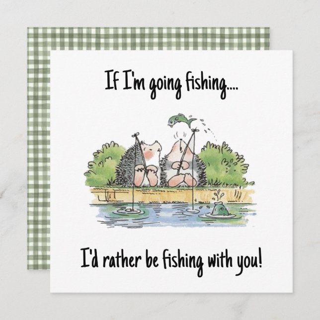 Cute Hedgehog Pensando en tu tarjeta de felicitaci (Anverso / Reverso)