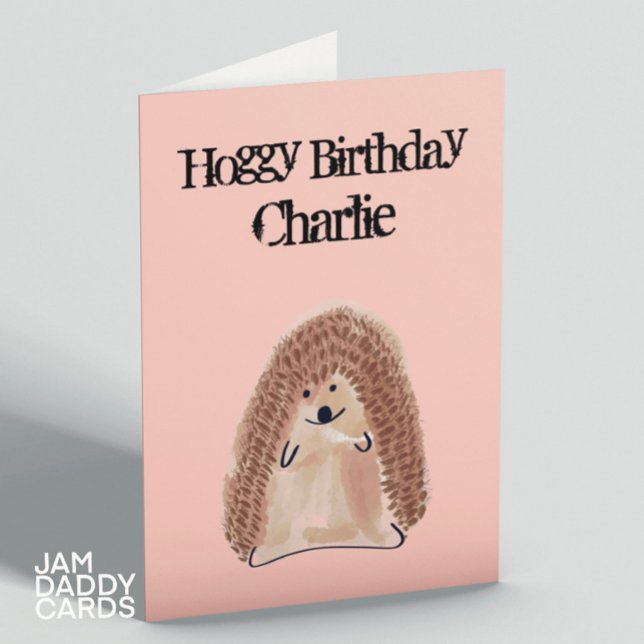 Cute Hedgehog Tarjeta de cumpleaños personalizable (Subido por el creador)