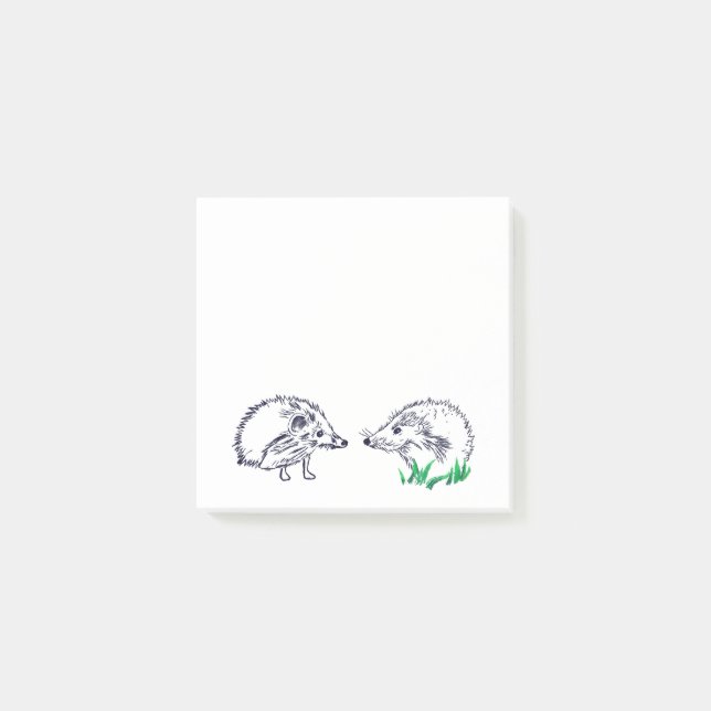 Cute Hedgehogs Drawing Post-it Notas (Anverso)