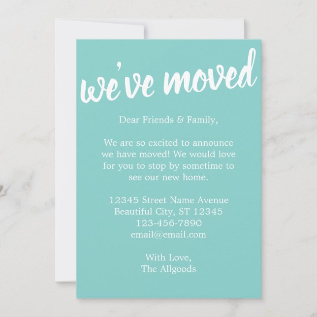 Cute hemos movido la Invitación turquesa (Anverso)