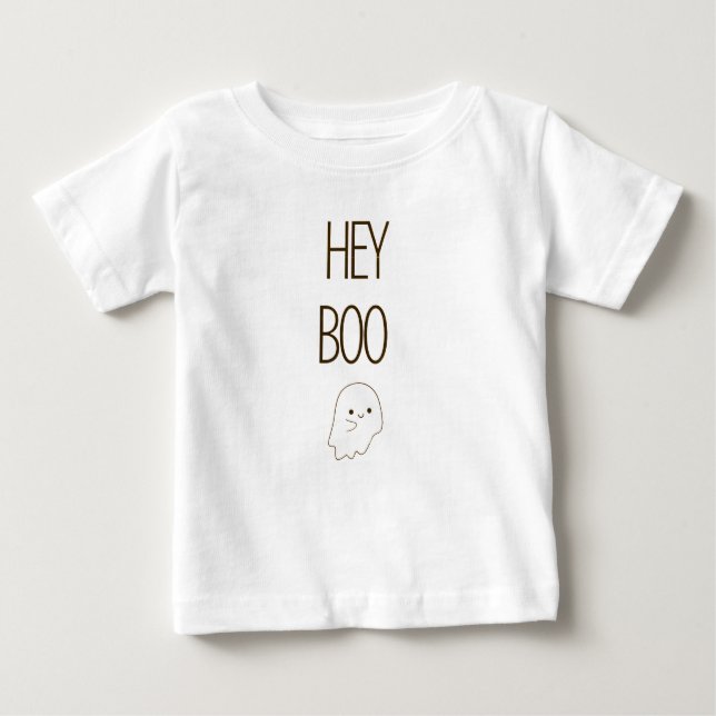 Cute Hey Boo Ghost Baby Top T-Shirt Halloween (Anverso)