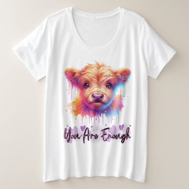Cute Highland Cow - Eres Suficiente (Anverso del diseño)