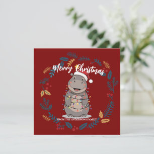 Cute Hippo árbol de Navidad animal de zoológico Xm