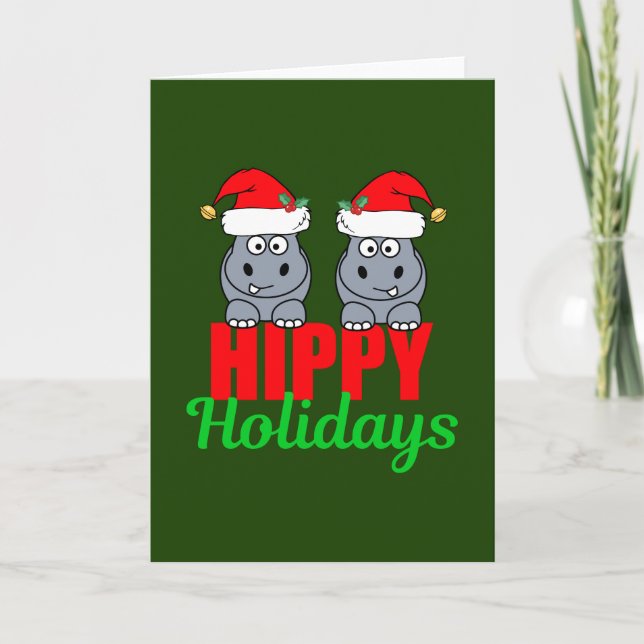 Cute Hippo Navidad Hippy Fiestas (Anverso)
