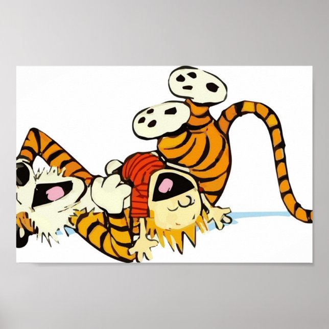 Cute Hobbes riéndose en camisetas de arte terrestr (Frente)