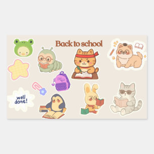 Cute Hojas de Pegatinas de Gatos para el Regreso a