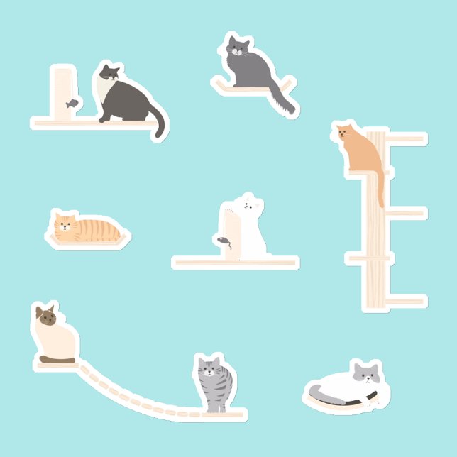 Cute Hojas de Pegatinas de Gatos que Juegan en Mob (Subido por el creador)