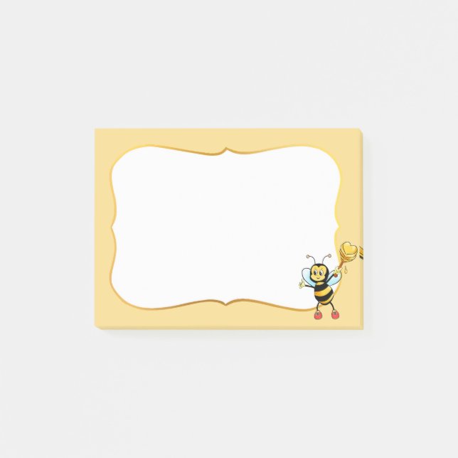 Cute Honey Bumblebee en notas post-it (Anverso)