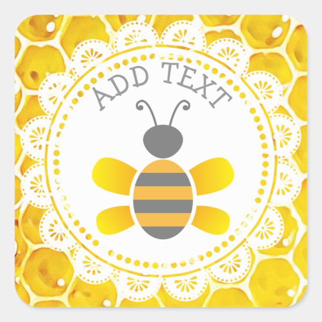 Cute Honeycomb Pegatinas negros y amarillos (Anverso)