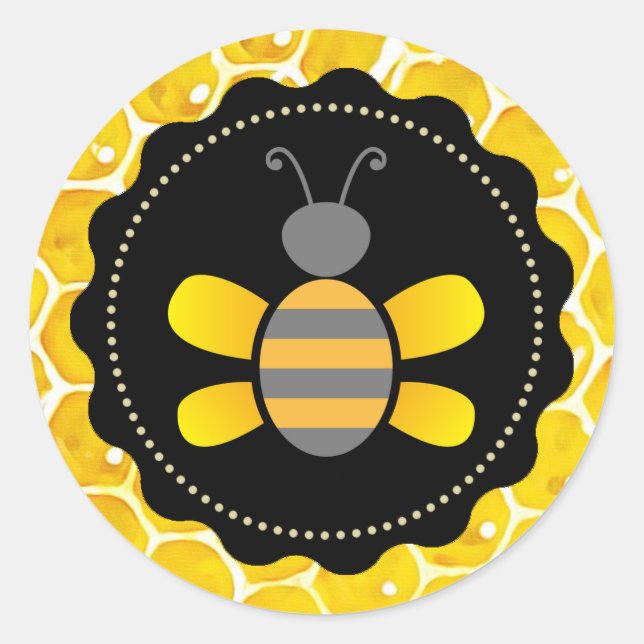 Cute Honeycomb Pegatinas negros y amarillos (Anverso)