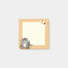 Cute hora de otoño Raccoon 3" x 3" Notas Post-it®