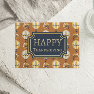 Cute Hot Air Balloons Feliz Día de Acción de Graci