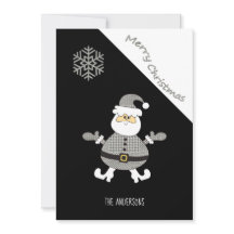 Cute Houndstoth Santa Snowflake