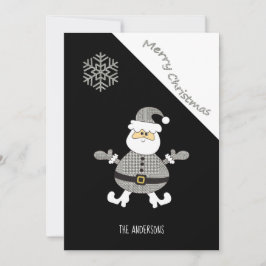 Cute Houndstoth Santa Snowflake